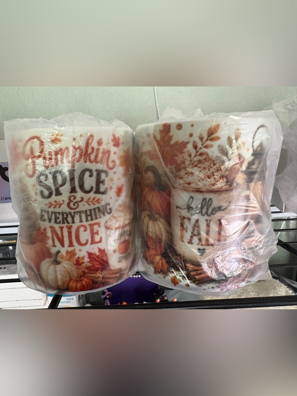 Seasonal Pumpkin Spice Ceramic Mug Set - Fall Decor